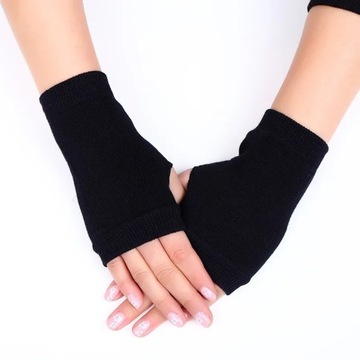 Women Knitted Arm Warmers Gloves Soft Wool Arm Sleeve Long Fingerless