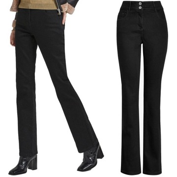 Next Damskie Bawełniane Czarne Jeansowe Spodnie Jeansy Bootcut Regular L 40