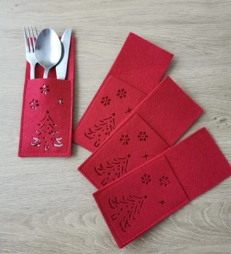 Świąteczne etui pokrowce sztućce Wigilia Święta 6