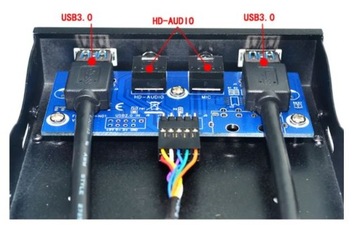 Передняя панель Передняя панель 2 порта USB3.0 + 2 аудиоразъема 20 контактов, 3,5 дюйма