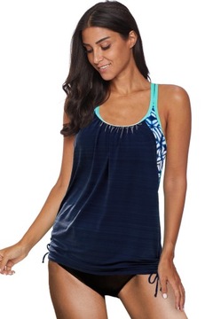 TANKINI STRÓJ KĄPIELOWY Koszulka Ściągacze 3XL/4XL