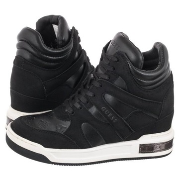 Buty Damskie Sneakersy Guess Lisa Black Czarne