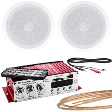 NAGŁOŚNIENIE SUFITOWE RADIO ŁAZIENKOWE BLUETOOTH USB SD AUX