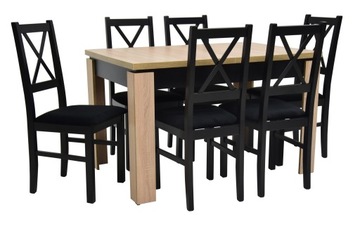 6x drewniane krzesło do SALONU stół masywny 160 cm