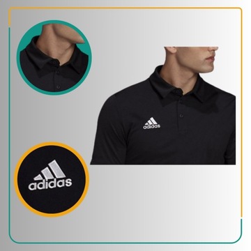 Koszulka Męska Polo Adidas Sportowa Czarna Entrada 22 r. L