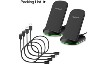 2 БЕСПРОВОДНЫХ ЗАРЯДНЫХ УСТРОЙСТВА USB YOOTECH, ЧЕРНЫЕ