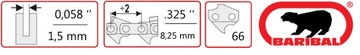 Фирменная пильная цепь 325 1,5 66 прох. 40 см