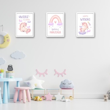 МОТИВАЦИОННЫЕ ПОСТЕРЫ ДЛЯ ДЕТЕЙ РОЗОВЫЕ ЕДИНОРОГЫ КАРТИНКИ ДЛЯ ДЕВОЧКИ А3
