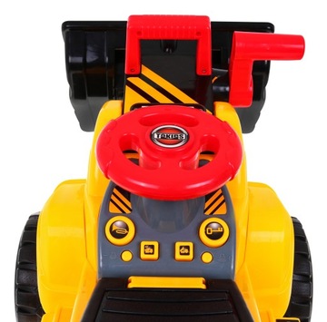 Детский бульдозер на аккумуляторе + Шлем + Передвижной ковш + Звуки.