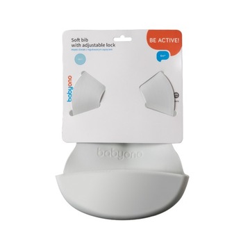 BABYONO Мягкий нагрудник с карманом и регулировкой.