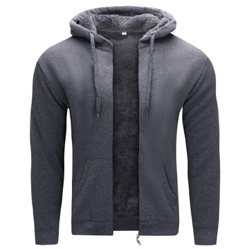 R2305 roz. 3XL OCIEPLANA BLUZA Z KAPTUREM FUTRO