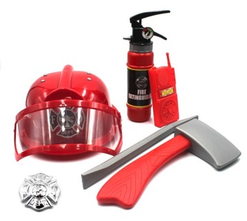 НАБОР ПОЖАРНЫЙ МАЛЫЙ ПОЖАРНЫЙ ШЛЕМ ТОПОР ОГНЕТУШИТЕЛЬ