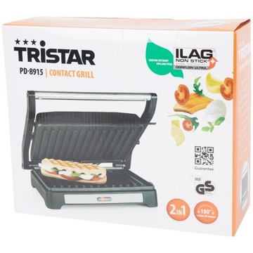 Kontaktowy grill elektryczny Tristar PD-8915 1000W czarny