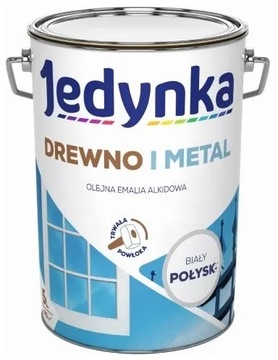 JEDYNKA FARBA DO DREWNA I METALU BIAŁA POŁYSK 5L
