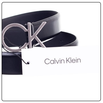 CALVIN KLEIN DAMSKI PASEK DO SPODNI RE-LOCK CK LOGO BELT CZARNY r.85