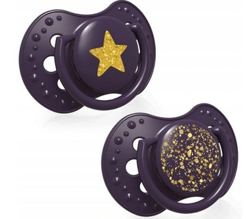LOVI Smoczek dynamiczny 6-18m 2szt Stardust violet