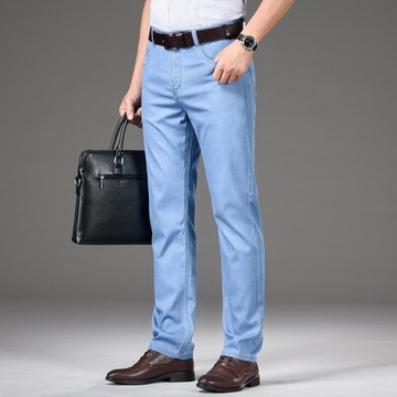 Dżinsy spodnie Męskie letnie ubrania proste Stret