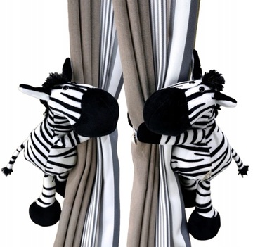 OZDOBY KLAMRY DO ZASŁON 2 SZT ZEBRA