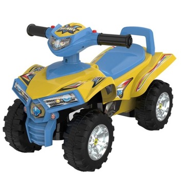 Jeździk dla dziecka na roczek Quad niebieski żółty