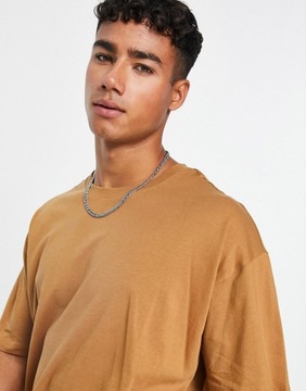New Look NH2 tzt brązowy klasyczny t-shirt z okrągłym dekoltem XS