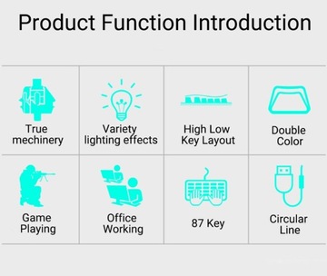 МЕХАНИЧЕСКАЯ ИГРОВАЯ КЛАВИАТУРА TKL СО СВЕТОДИОДНОЙ ПОДСВЕТКОЙ RGB ДЛЯ ГЕЙМЕРОВ