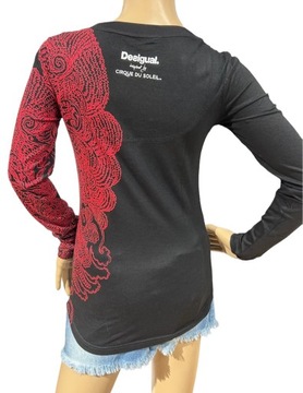 DESIGUAL bawełniana bluzka kobieta róże M