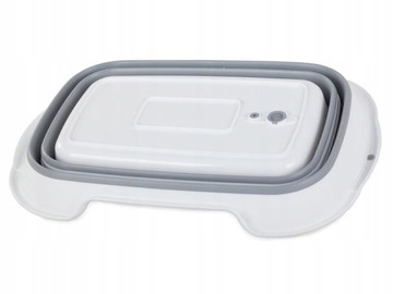 Большая складная силиконовая чаша со сливом для белья.