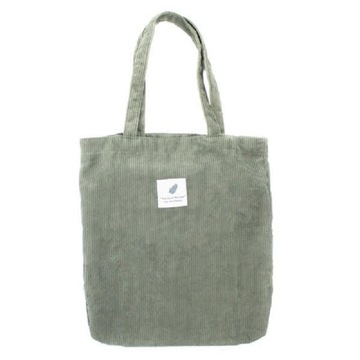 TORBA NA RAMIĘ KHAKI SHOPPER SZTRUKSOWA LETNIA