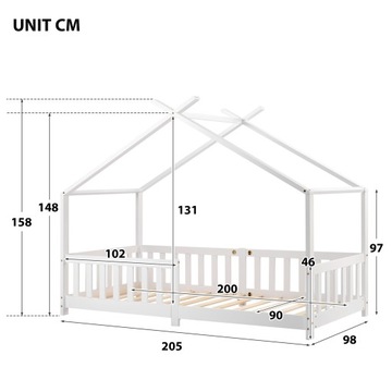 Кровать детская HOME 80X160 WHITE STEL 200x90см