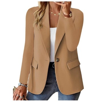 Elegancki i stylowy blezer damski, casualowa klasyczna marynarka