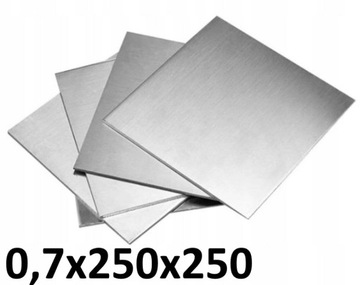 Blacha nierdzewna kwasoodporna formatka 0,7x250x250mm gat. 1.4301/304 AISI