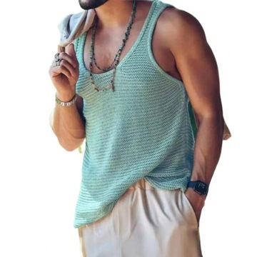 Мужской летний жилет без рукавов, однотонный, простой стиль