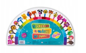 Mega Pakiet Przybory Szkolne Kredki Ołówek Gumki Gumka Temperówka Prezent