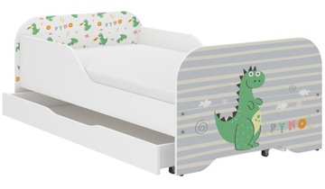 Детская кровать MIKI 140х70 + матрас выкройки ДИНОЗАВРЫ!