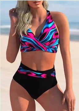 2023 New Swimsuit Sexy High Waist Printed Women Bi
