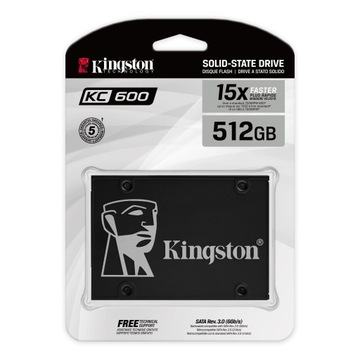 Твердотельный накопитель KINGSTON 512 ГБ SATA3 550/520 МБ/с KC600