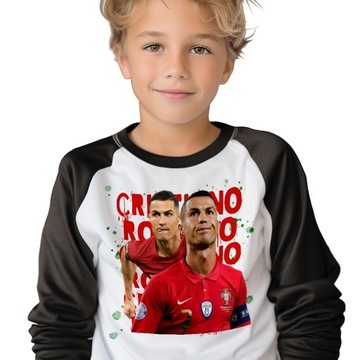 Komplet PIŻAMA + SPODNIE Dziecięce CRISTIANO RONALDO PIŁKARSKIE Wzory 146cm