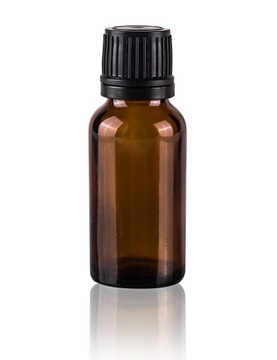 Butelka szklana 15ml brązowa z nakrętką czarną