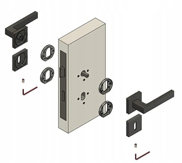 МАТОВАЯ ЧЕРНАЯ ДВЕРНАЯ РУЧКА С ПОДДЕРЖКОЙ + розетки для унитаза