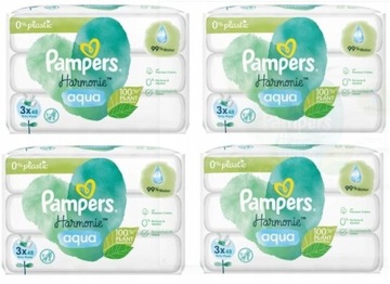 PAMPERS CHUSTECZKI NAWILŻANE HARMONIE AQUA 12 x 48 szt