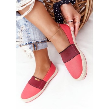 Czerwone Tkanina Buty Espadryle Big Star r.37