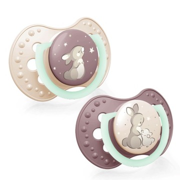 LOVI DYNAMIC SOOTHING TAC ДЛЯ ДЕТЕЙ NIGHT&DAY 0-3 м 2шт РОЗОВЫЙ