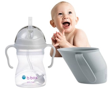 B.box bidon ze słomką 240 ml + Kubek Doidy ZESTAW do nauki picia dla dzieci