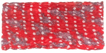 Ap 428 Szal apaszka - czerwona w białe groszki