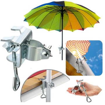 Uchwyt na parasol balkonowy do poręczy na taras stojak metalowy solidny
