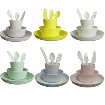 IKEA KALAS Zastawa dziecięca 36 szt pastel