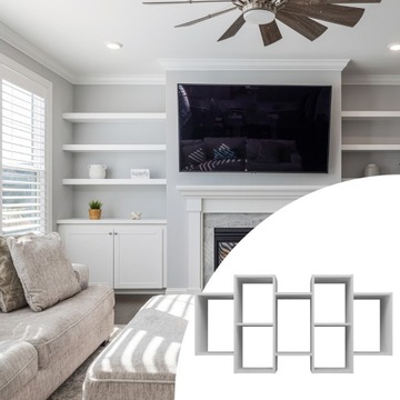 МОДУЛЬНАЯ ПОДВЕСНАЯ ПОЛКА ДЛЯ ГОСТИНОЙ, 130 СМ, БЕЛЫЙ МАТОВЫЙ