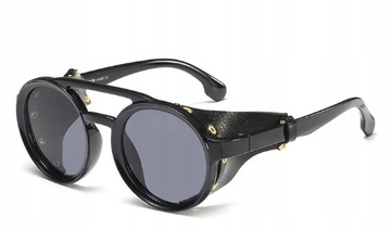 Retro Steampunk okrągłe gogle okulary męskie