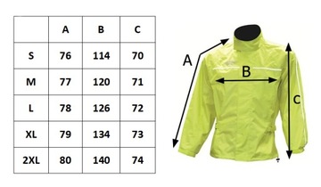 КУРТКА-ДОЖДЕВИК BIKETEC ЦВЕТ ЖЕЛТЫЙ ФЛУО РАЗМЕР M