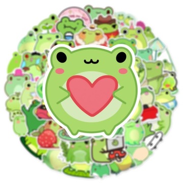 100 pcs szt. Śliczne naklejki z żabką małe samop